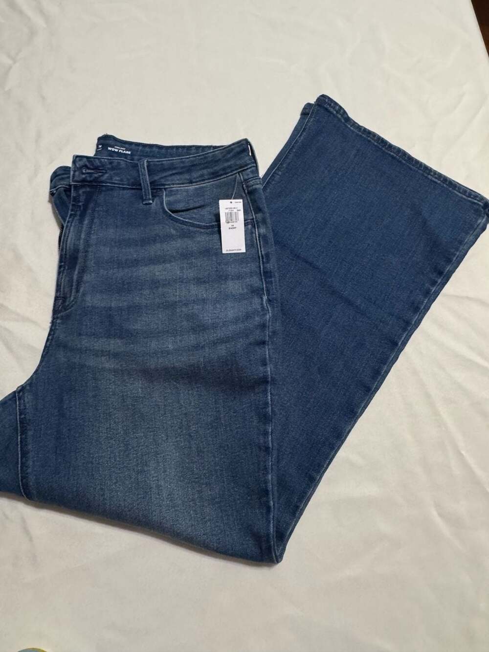 Old Navy Wow Flare Jeans NWT High Rise Y2K Streetwear Dark Wash 14S
